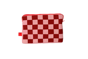 Wine Red and Rose Pink Patchwork Laptop Sleeve