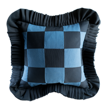 Load image into Gallery viewer, SAMPLE: Patchwork Navy Blue &amp; River Blue with Navy Blue ruffle
