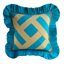 Load image into Gallery viewer, Special Patchwork: Blue dodger &amp; Sandy Yellow with Blue dodger ruffle
