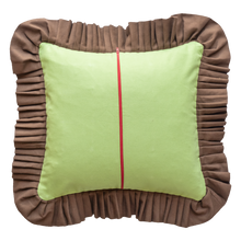 Load image into Gallery viewer, Patchwork with Ruffle: Dark Brown &amp; Light Green
