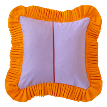 Load image into Gallery viewer, Patchwork with Ruffle: Orange &amp; Liliac w/ Orange ruffle
