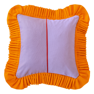 Patchwork with Ruffle: Orange & Liliac w/ Orange ruffle