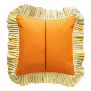 Ruffle w/ Piping: Orange w/ Sandy yellow Ruffle and Blue dodger piping