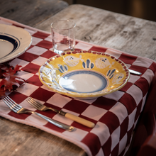 Load image into Gallery viewer, Yellow and Blue Checkerboard Table Runner

