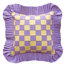 Load image into Gallery viewer, Patchwork with Ruffle: Sandy yellow &amp; lilac w/ lilac ruffle
